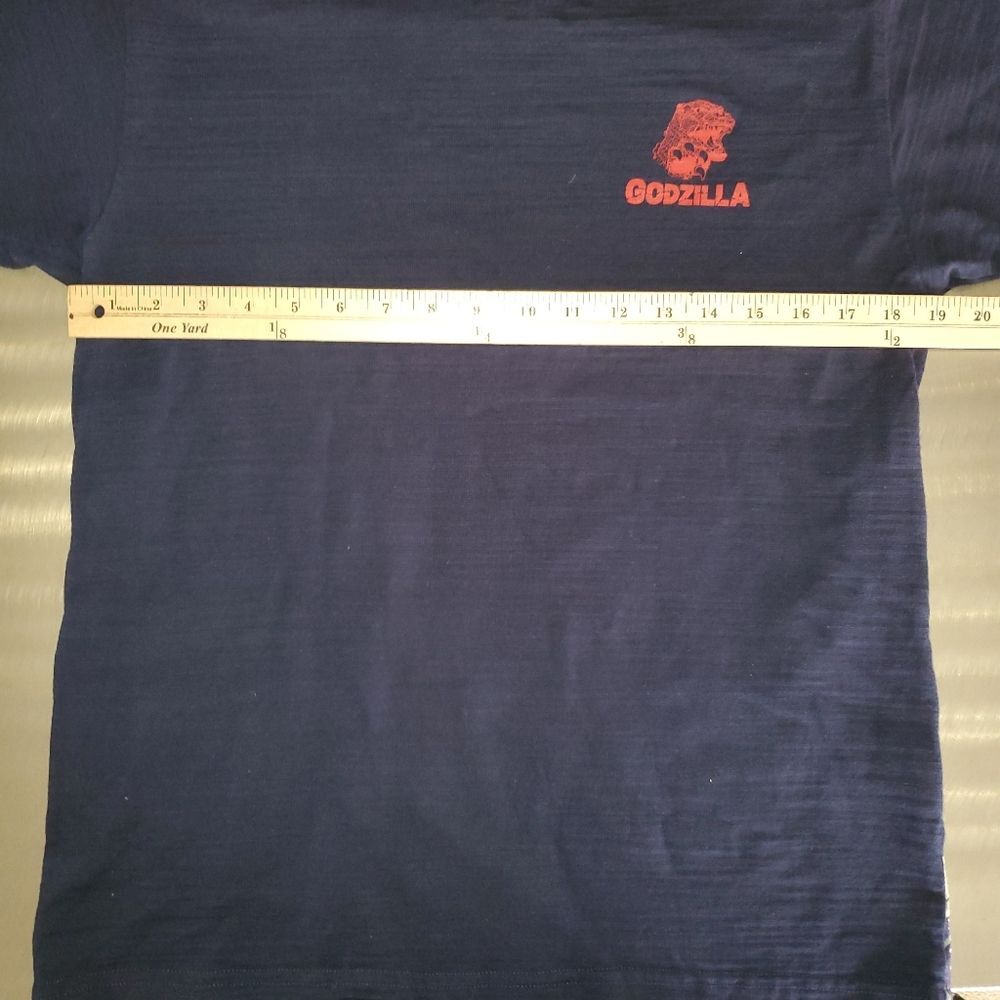 Godzilla Kanagawa Wave Shirt Blue Japanese Ukiyo E Wave Toho Co Gojira Large - Picture 9 of 10